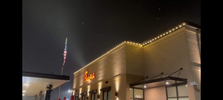 Chick-fil-A in Virginia decorated by Lights Around professionally